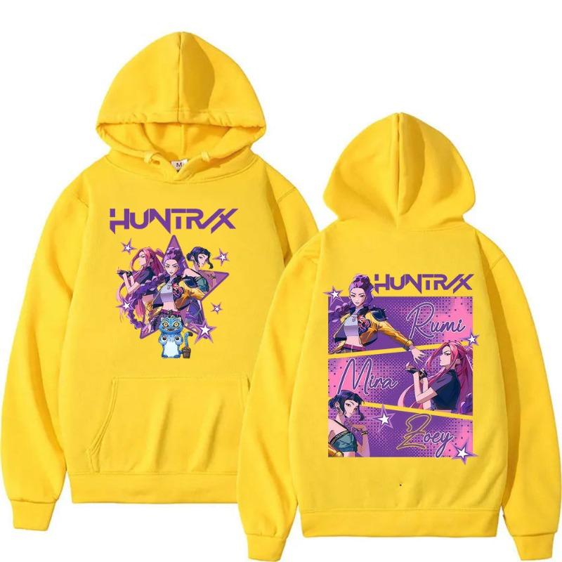 KPop Devil Hunter Splicing Pattern Front Rear Printed Youthful Fashionable Comfortable Casual Women's Hoodie