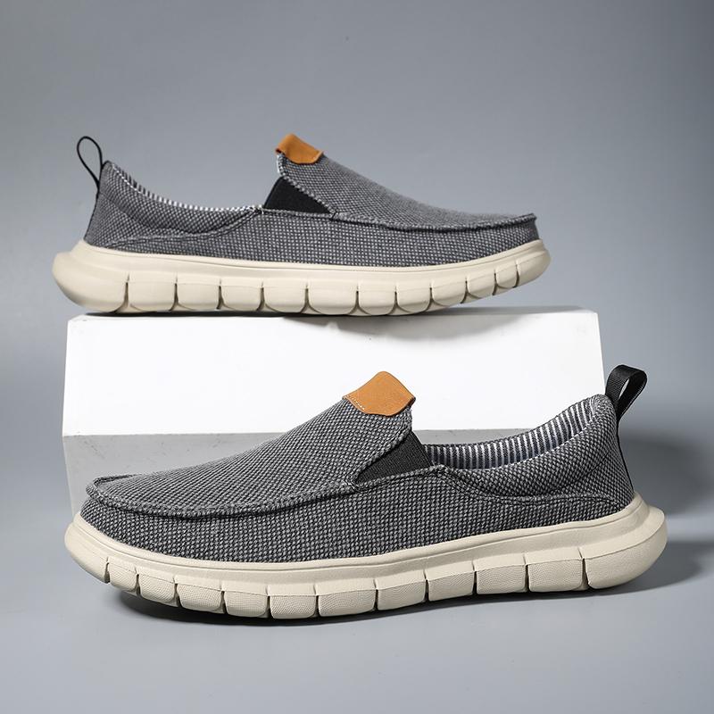 Fashion 2025 New  Men's Comfortable Canvas Loafers Lightweight Anti - Slip Walking Shoe Breathable Round - Toe Outdoor Casual Flat Shoes