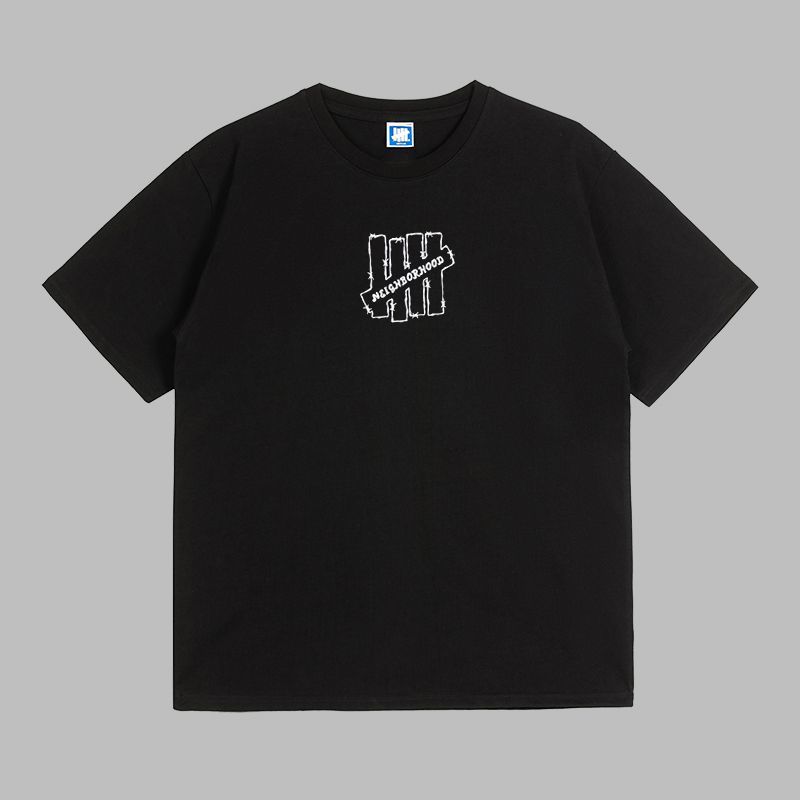Cotton Short-sleeved Men's Women's Undefeated Five-bar Graffiti Basic Printing Couple Trend T-shirt Tide Brand