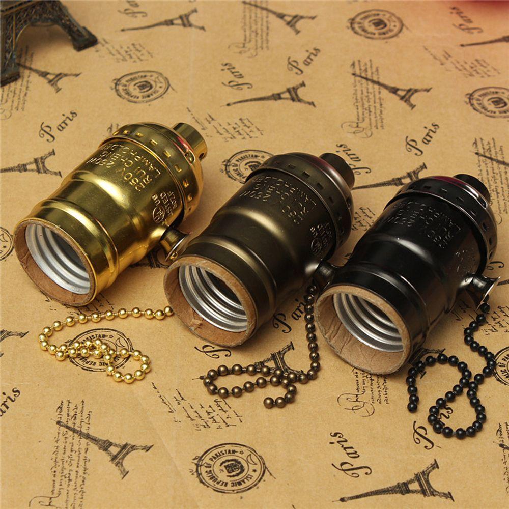 Retro Antique Aluminum Shell Edison E26/E27 Screw Bulbs Accessories No Switch Lighting Lamp Bases Socket Holder