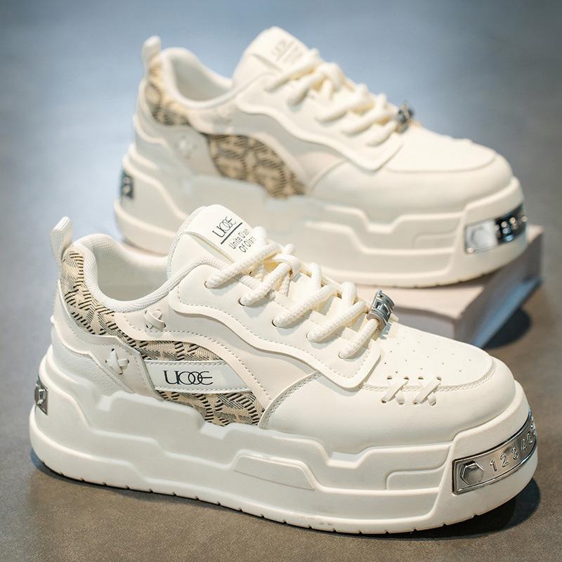 

Shoes men s versatile trendy shoes platform heightening dad shoes 2025 new casual muffin shoes European station men s shoes 39 белый