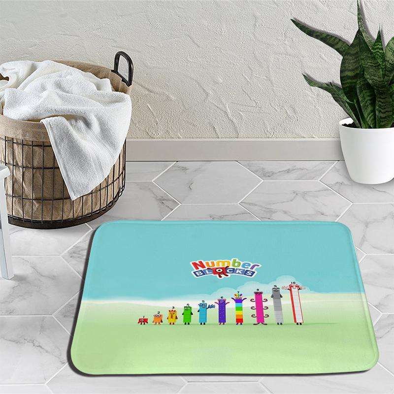 Karikatür Numberblocks Yatak Odası için Halılar Peluş Numarası Dolması Film Halı Başucu Alan Kilim Kaymaz Paspaslar