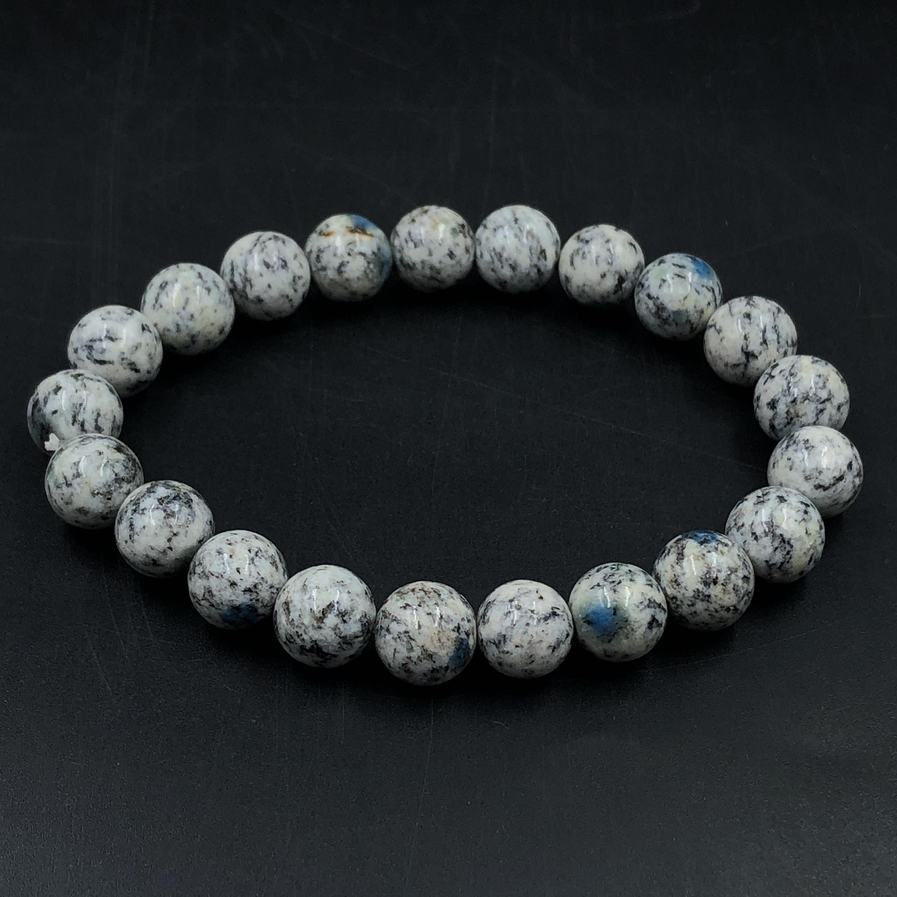

8mm Natural K2 Jasper Gemstone Round Beads Stretch Bracelet 7.5 White Stone Bracelet For Women/Men RBB-88