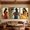 Modern Indian Wall Art Poster Reading Book South Asian Woman Art Prints Brown Girl Art South Indian Art Canvas Painting