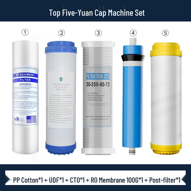 10-Inch Universal Water Purifier Filter: 3-Stage & 5-Stage Cartridge with PP Cotton, RO Membrane, Activated Carbon for Household Drinking Fountains