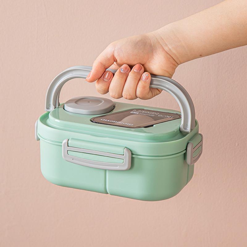 Convenient Insulated Lunch Box, European Oval Sealed Fresh-keeping Lunch Box, Double-layer Household Adult Bento Box