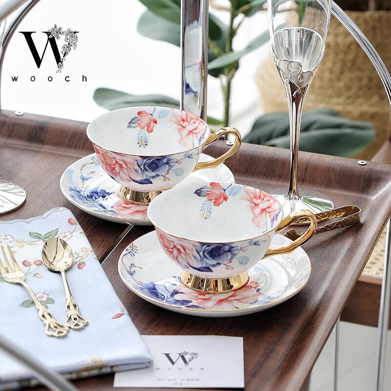 WOOCH English Afternoon Tea Luxury Couple Teacup and Saucer Gift Set