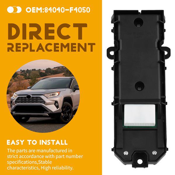 Car Window Control Switch 84040-F4050 for 19-21 Toyota RAV4 Front Left