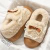 Bow Cotton Slippers Women's Winter New Indoor Home Thick-soled Warm Plush Cotton Shoes Women's Outer Wear