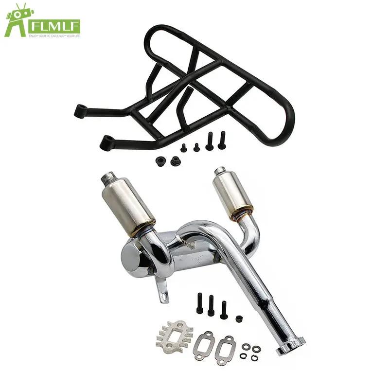 2 Hole Exhaust Pipe Silencer Power Riser or Rear Bumper Kit Fit for 1/5 HPI ROFUN BAHA ROVAN KM BAJA 5B Rc Car Toys Parts