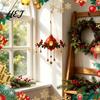 Weihnachtsbaum-Anhänger Beleuchtet Roter Vogel Schmuckstück, Vintage Beerenkiefer Glocke Feiertagsparty Zubehör Hängende Dekoration mit Warmem Schein, Haus Veranda Kamin