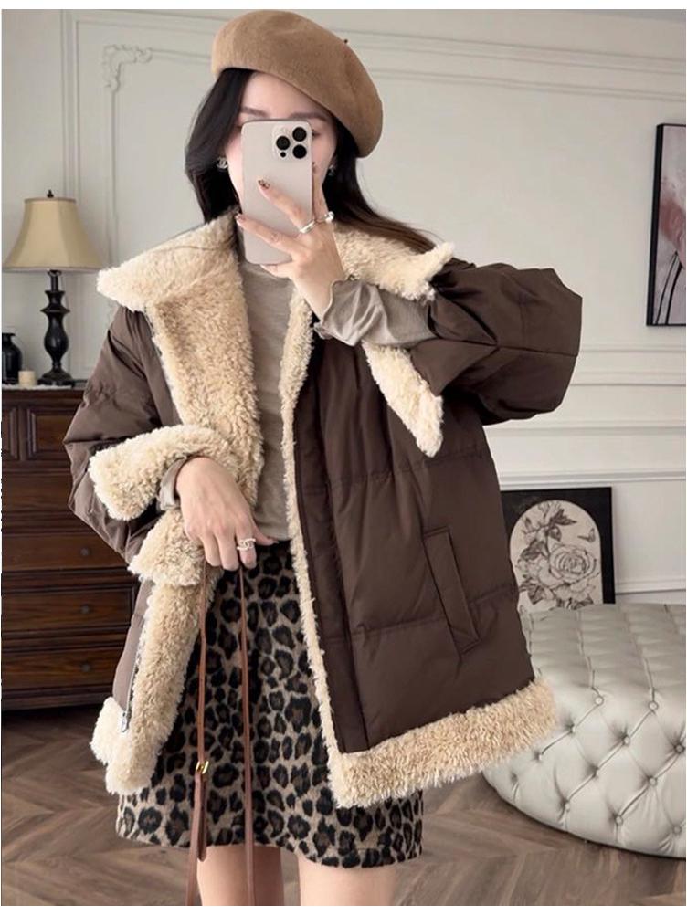 Wollrock mit Leopardenmuster, hoher Bund, A-Linie - Damen Herbst/Winter 2025 Kollektion, Kaffeefarbe, Schlankmachender, figurbetonter kurzer Rock.