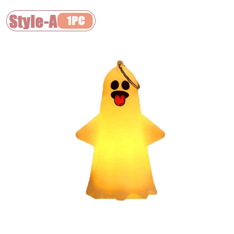 Portable Pumpkin Lantern with Ghost Hanging Ornament Hallowmas Decoration for Party Haunted House Indoor Outdoor Scene Prop