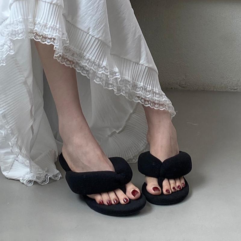 

Fashion Bailamos 2025 Summer Women Slipper Fashion Narrow Band Ladies Slip On Flip Flop Low Wedge Heel Outdoor Dress Slides Mujer 35