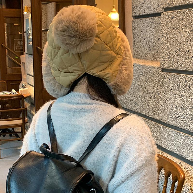 Winter Warm Hat Plush Thicken Windproof Ear Protection Cap Outdoor Cold Proof Pullover Hat For Women