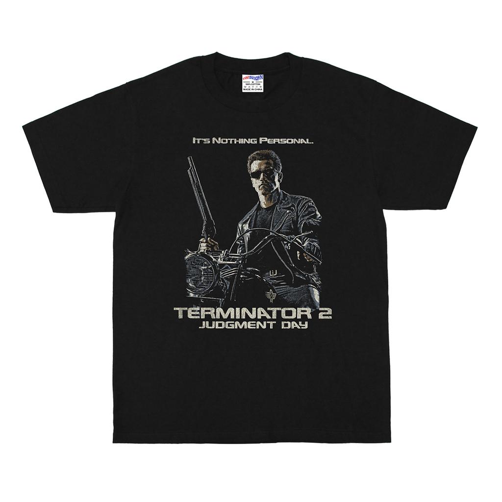 Terminator T Shirt Judgment Day T Schwarzenegger S Classic Sci Fi Movie Washed Cotton Mens Clothing Short Sleeve Shirt