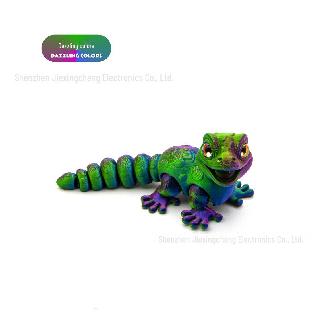 

3D-друкована різнокольорова міні-іграшка-хамелеон-гекон із імітацією очей