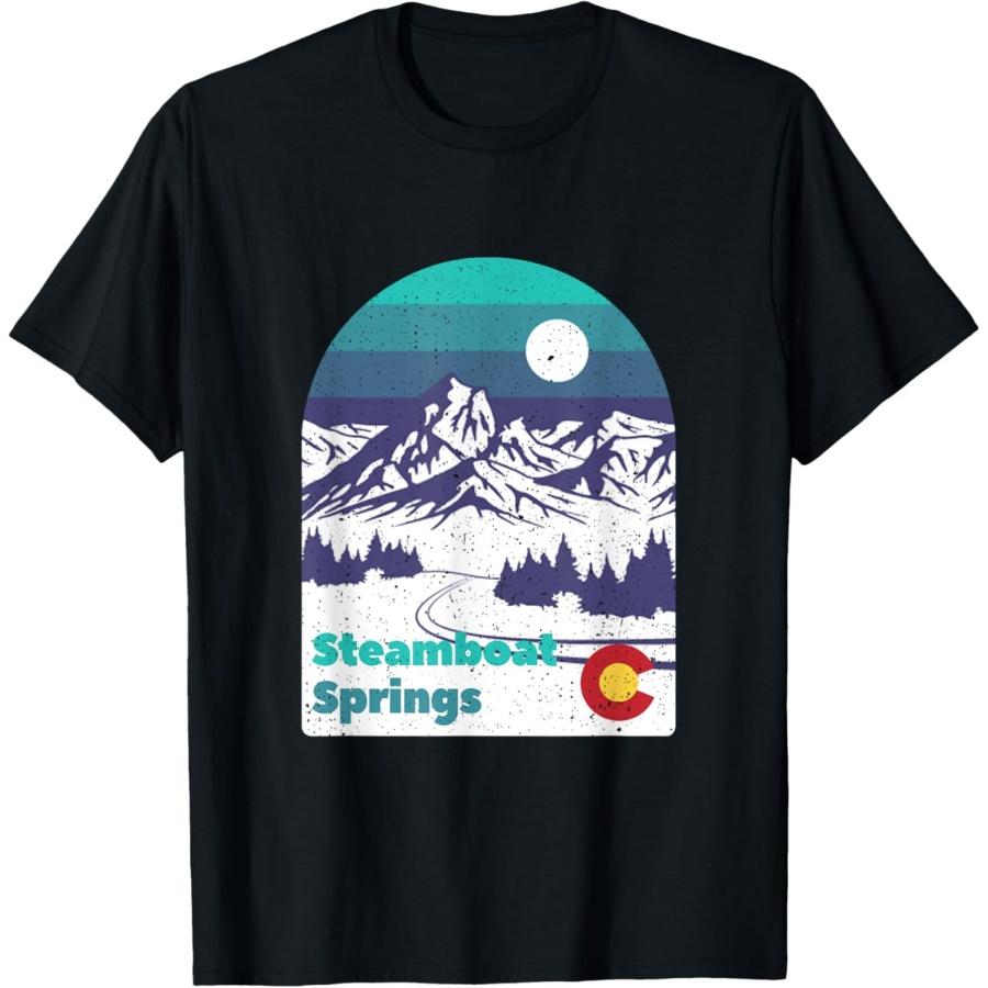 Винтажная футболка Steamboat Springs Colorado Снежные горы Лыжи S