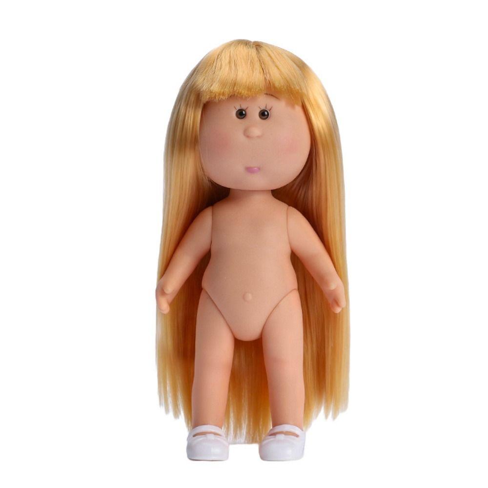 Curly Hair Mia Potato Dolls Dress Up Action Figure Body 14cm Bean Eye Vinyl Doll  Children Gift