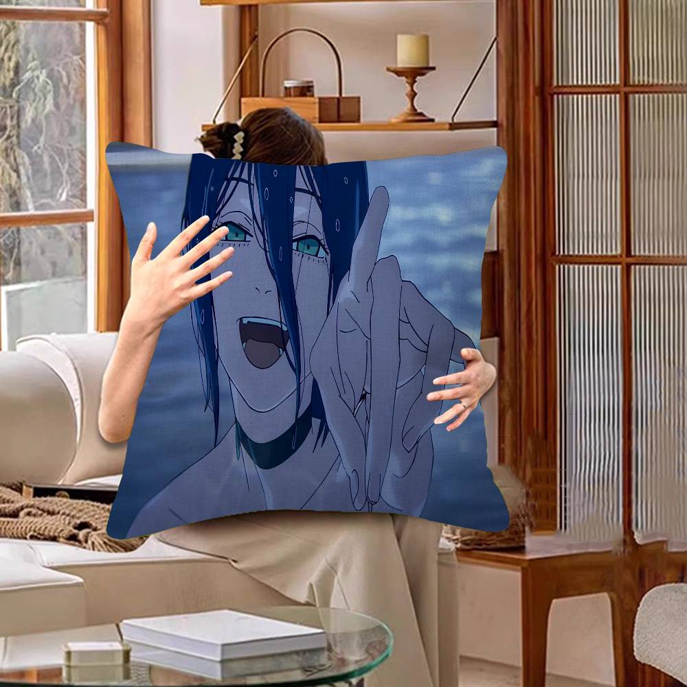 Chainsaw Man The Movie Reze Arc Pillow Covers Cartoon Sofa Decorative Home Double-sided Printing Short Plush Cute Cushion Cover