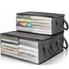 Large Capacity Clothes Storage Bag Non-Woven Foldable Quilt Storage Bag with Lids Zipper Wardrobe Clothing Organizer Sorting Box