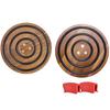 Circular Wooden Sand Pot Mat With Heat-resistant Silicone Ring Wooden Tabletop Insulation Mat