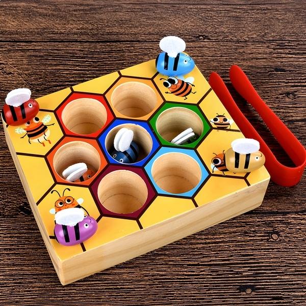 Hive of Bees To Associate Pliers Classification Colors Montessori Game