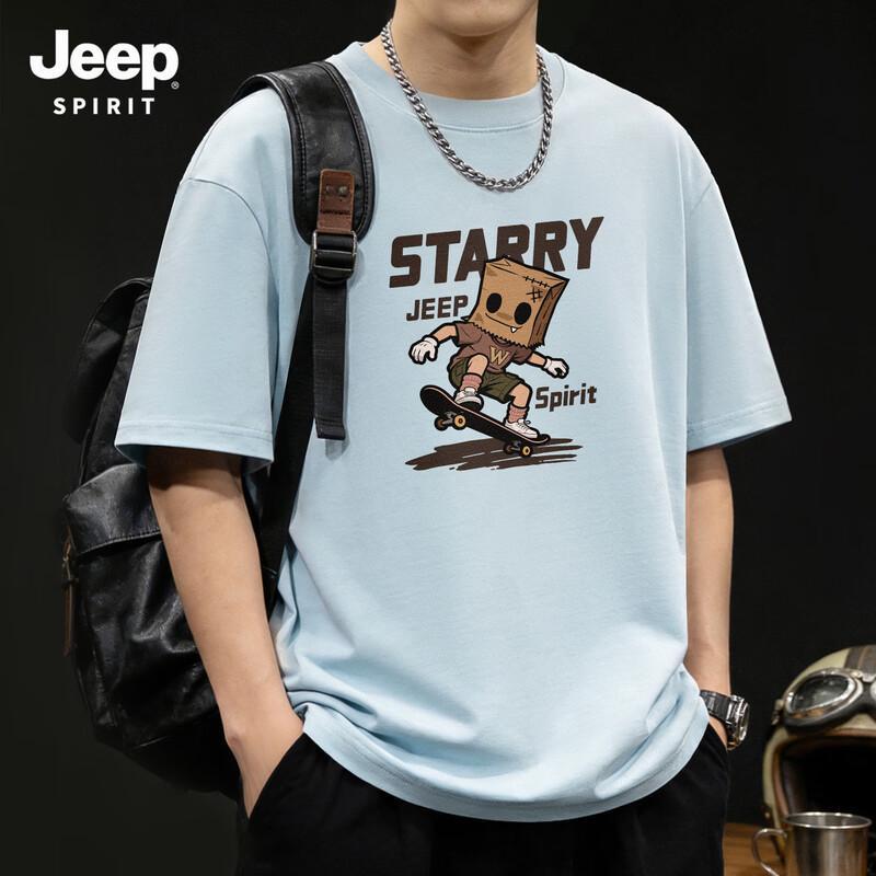 JEEP SPIRIT Men s Cotton Loose-Fit Short Sleeve T-Shirt M