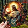 Metal Poster Wall Art Vintage Heart Sun Jesus Floral Aluminum 8x8 Inch Kitchen Decor