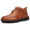 Men's Leather Boots Handmade Casual Ankle Boots for Men Zipper Shoes for Male 39-48