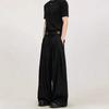 Three-dimensional Pleated Wide-leg Pants Acarton Loose Design Pants Silhouette Non-ironing Casual Straight Trousers Men and Women