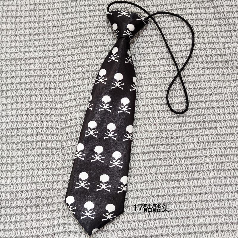 Children Adult Glossy Satin Printed Striped Polka Dot No Knot Tie Pullover Festival Photography Props Tide