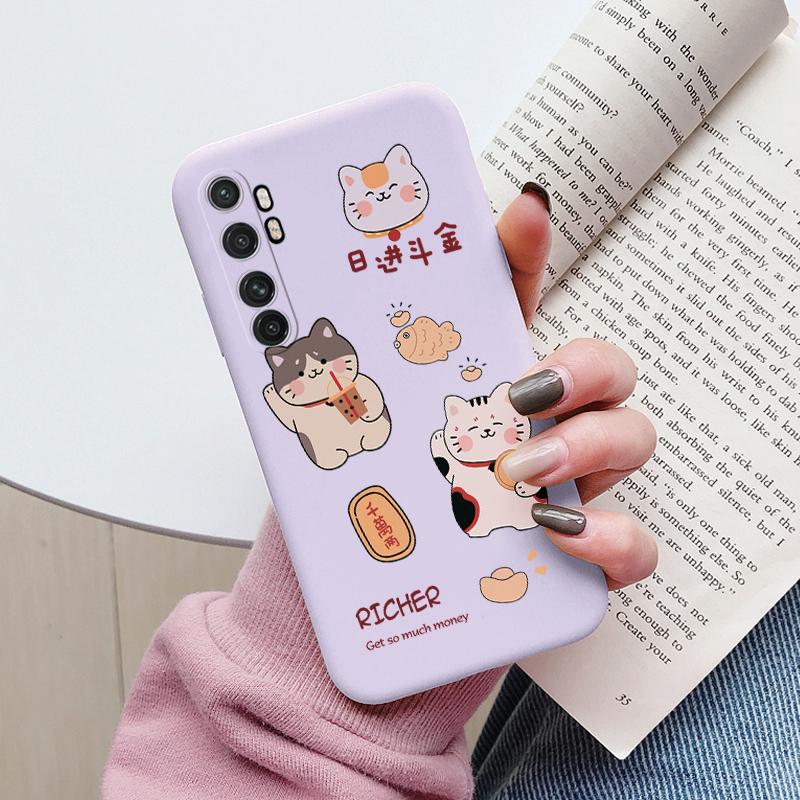 For Xiaomi Mi Note 10 Lite Case Cover Cute Cartoons Painted Soft Silicone Phone Case For Xiaomi Mi Note 10 Lite Fundas Flowers