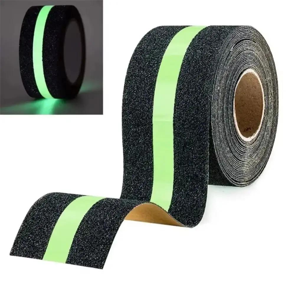 Glow in the Dark Anti Slip Tape 5CM x 5M Abrasive Surface Traction Tape Green Stripe Waterproof Luminous Tape Step Indoor