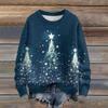 Ladies' Fashionable Casual Long Sleeved Christmas Printed Round Neck Knitted Yarn