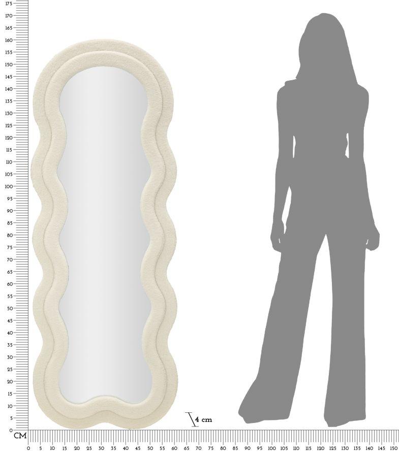 Wandspiegel Teddy Creme Cm 60X4X160