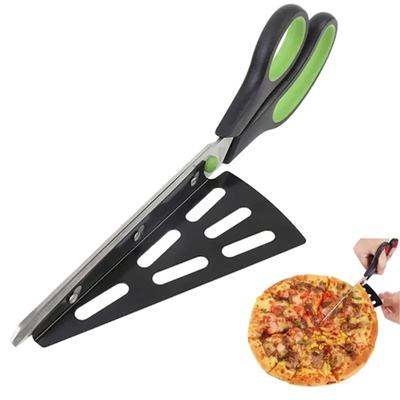 Nůžky na pizzu Nůž Nástroj na krájení pizzy Nerezová ocel Kráječ na pizzu Kráječ Pečicí nástroj Multifunkční s odnímatelnou stěrkou