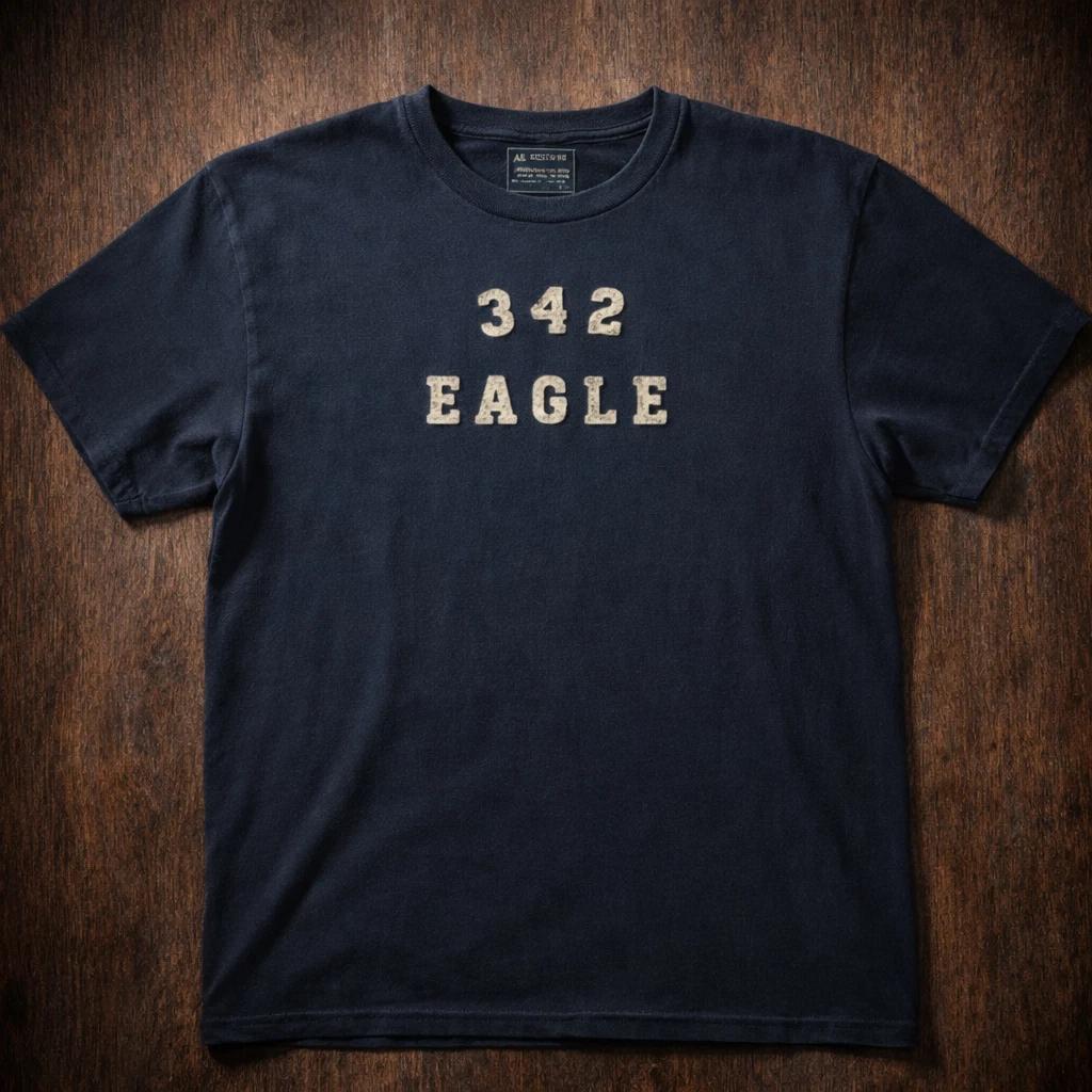 Y2K American Eagle 342 Eagle Tee XL Faded Navy Varsity Streetwear Shirt 2XL