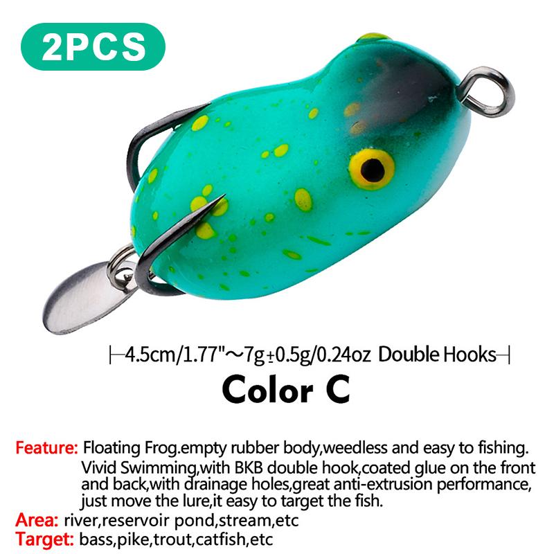 2Pcs 7G 4.5Cm Mini Thunder Frog Roadbait Simulation Roadbait Soft Roadbait Black Fish Bait Modified Thunder Frog Soft Bait