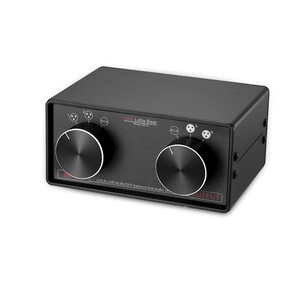 MC3 Passive Stereo Audio Selector Box Balanced Converter 3-IN-3-OUT XLR/RCA