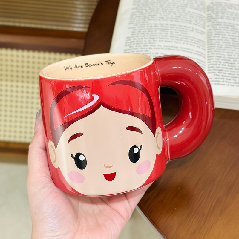 Tazza in Ceramica Grande Capacità Carina Cartone Animato Buzz Lightyear Manico Grande Tazza per Acqua Tazza per Colazione Casa Souvenir