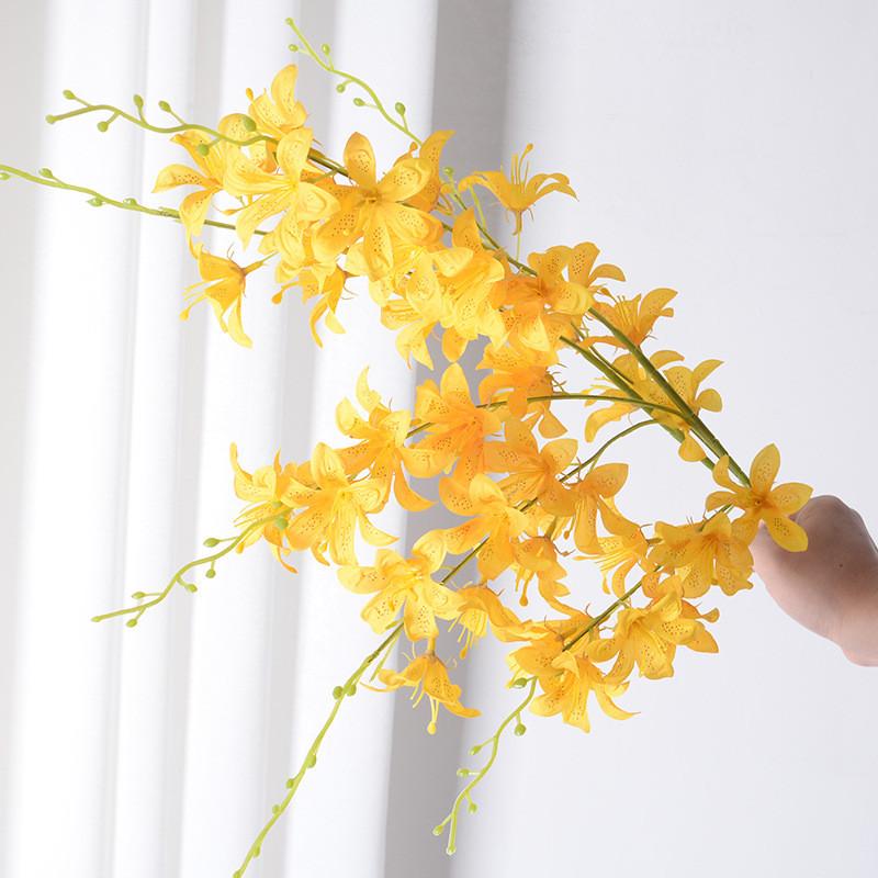 High Branch Lilies Faux Flowers For Wedding Centerpieces With Durable Silk Material And Elegant Look