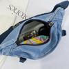 Casual Waist Bag Ladies Designer Denim Fanny Pack Fashion Travel Money Phone Chest Banana Bag Large Capacity Female Bum Belt Bag