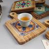 European-Style Wood-Patterned Ceramic Heat-Resistant Mats High-Temperature Resistant Kitchen Placemats Insulated Pot Mats