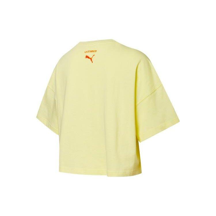 Puma X The Beast Collaboration American Vintage Dopamine Print Crew Neck Casual Loose Short Sleeve Drop Shoulder T-Shirt Women T-Shirts 533988-40