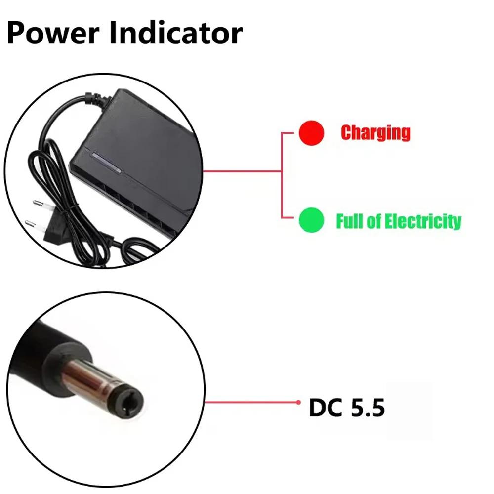 54.6V Car Charger For Electric Bicycles 2A/3A/5A Output Compatible with 48V Lithium Battery Packs Energy Storage Devices and Power Tool Charging