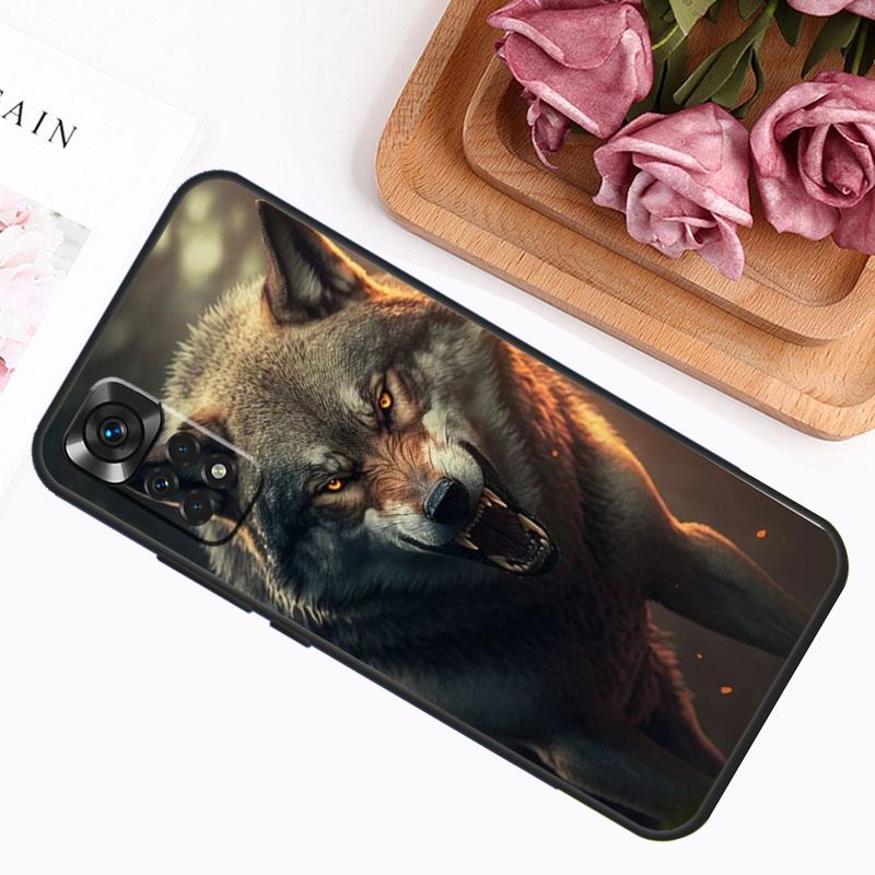 Angry Wolf Case For Xiaomi Redmi Note 14 12 11 9 10 13 Pro 9S 10S 11S 12S Redmi 13C 14C 10C 12C Cover