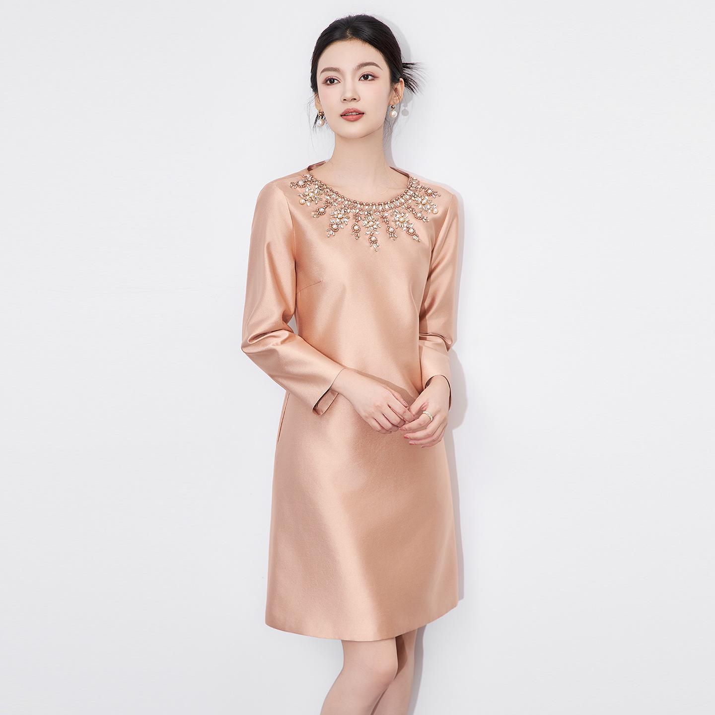 

Элегантное вечернее платье с ручной вышивкой бриллиантами для светских женщин XL розовый