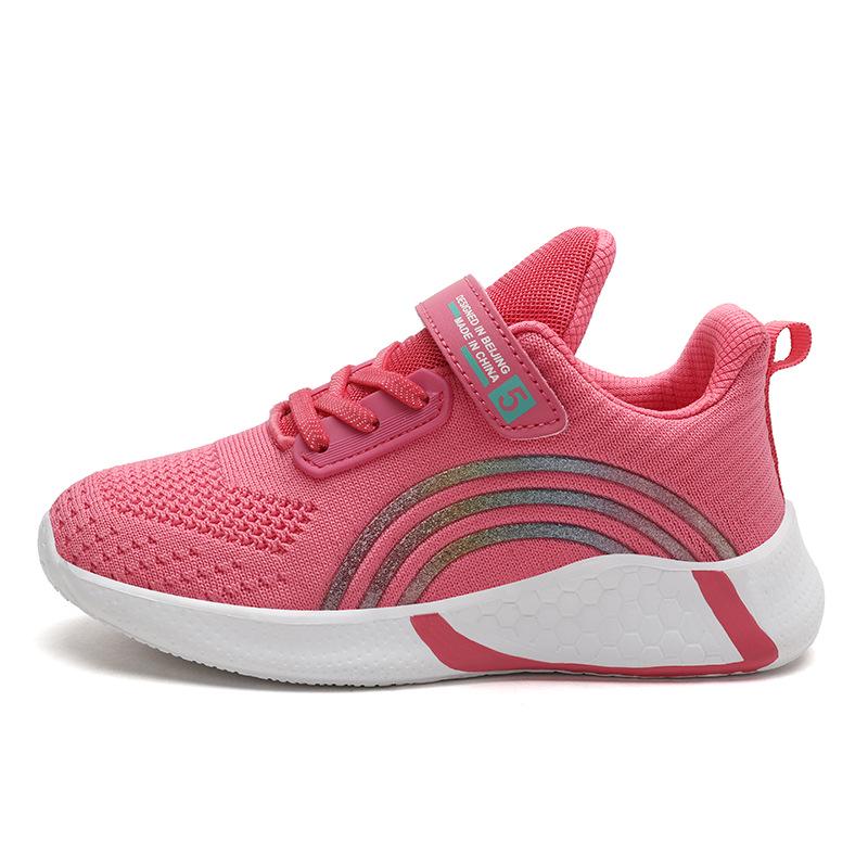 Girls' Breathable Non-slip Mesh Running Shoes for Ages 6-12 - Lightweight Sports Footwear for Spring & Autumn
