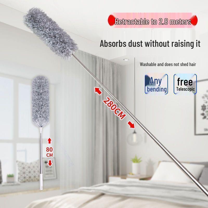 Compact Microfiber Extendable Duster for Ceiling and Household Cleaning